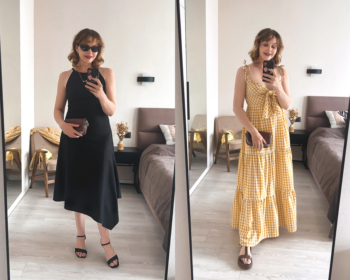 Lange Kleider kaschieren die Beine nach der Behandlung