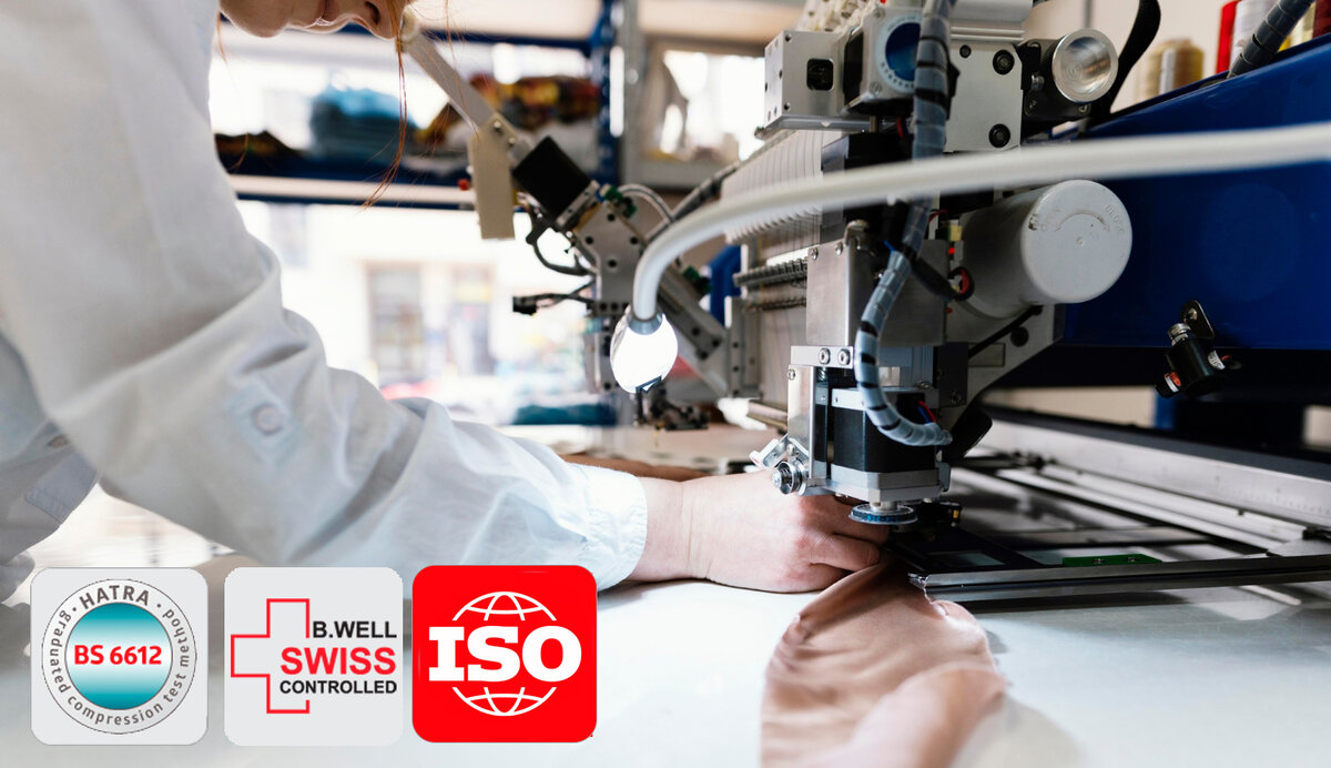 B.Well Medizinische Strumpfwaren werden nach internationalen Qualitäts- und Sicherheitsstandards hergestellt.